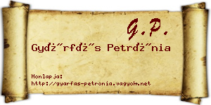 Gyárfás Petrónia névjegykártya